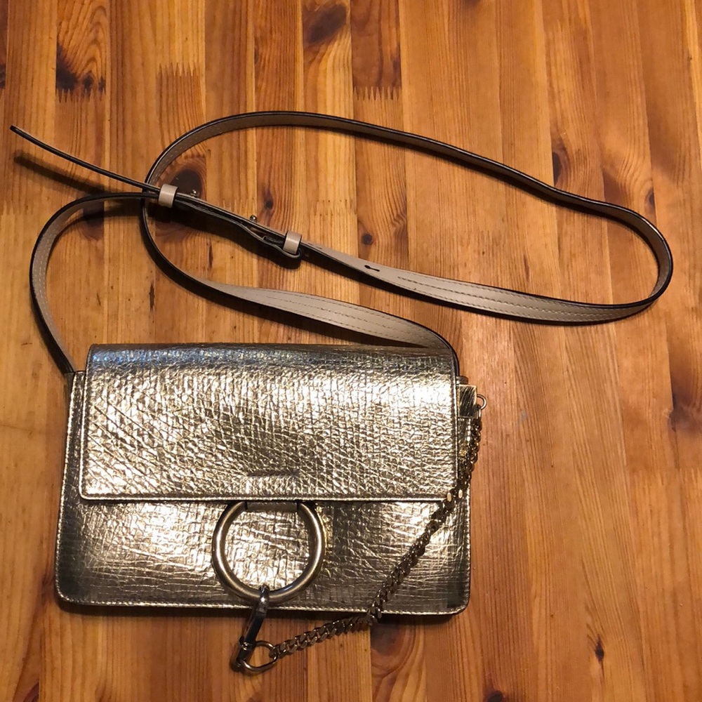 Chloe Metallic Gold Crossbody Bag